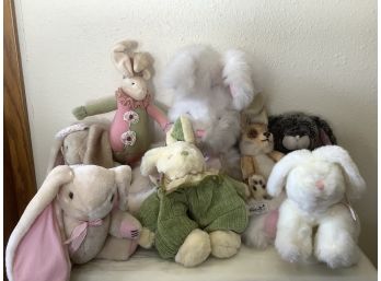 Large Collection Of Stuffed Bunny Rabbits Including A Bunny By Rich