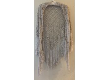 Gorgeous Super Happy Off-White Knitted Fringe Cape