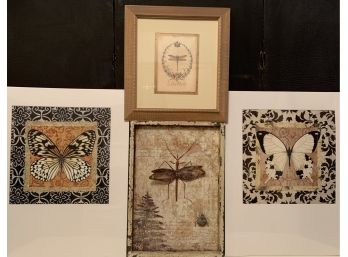 Four Insect Themed Prints Incl. 3D Art