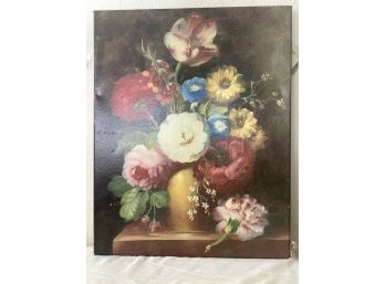 Beautiful Floral Print On Canvas