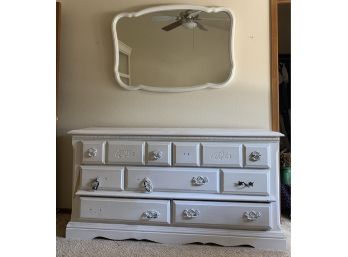 Wooden Dresser With Wall Mirror
