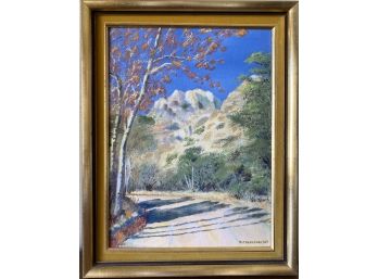 Richard Carlson Oil On Canvas In Gold Toned Frame