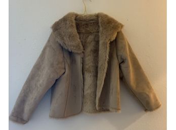Mixit Polyester Faux Fur Coat Women's Large