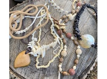 Shell, Wood, And Rope Jewelry