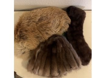 2 Fur Hats And A Fur Collar