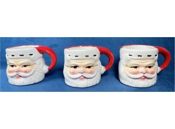 Mini Santa Mugs Made In Japan, 2 Inches Tall