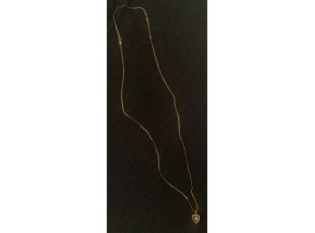 14k Gold Necklace & 14K Gold And Pearl Pendant