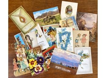 Lot Of Postcards For Collages And Art Projects