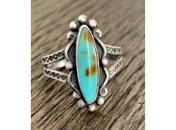 Sterling Silver And Turquoise Ring Size 6.5