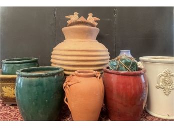 Ten Piece Pottery Planters
