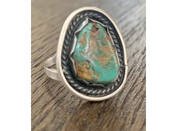 Sterling Silver And Turquoise Ring Size 5.5