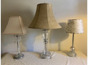 3 Glass Table Lamps