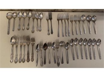Large Collection Of Plate Silver Silverware Including Prestige