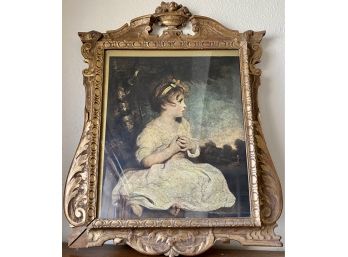 Ornate Frame Marked XMAS 1911 (For Repair) With Print