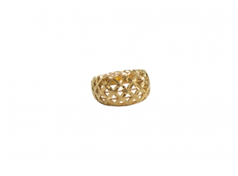 Very Pretty 18k Yellow Gold Italian Cocktail Ring Size 7