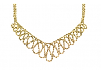 Very Stunning Twisted 14k Gold Linked-strand Rope Chain With Tapered Loop Design 6.47 Grams