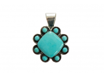 Beautiful Turquoise & Sterling Pendant By Desert Rose Trading