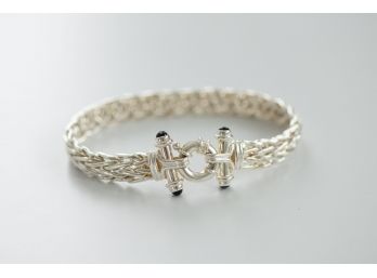 Beautiful Palma Chain Sterling Silver Bracelet With Exaggerated Clasp Closure
