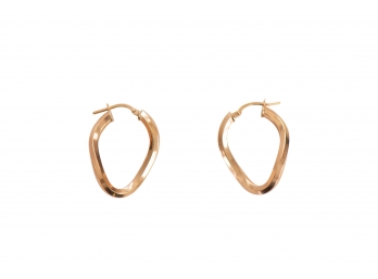 14k Italian Rose Gold Twisted Hoop Earrings