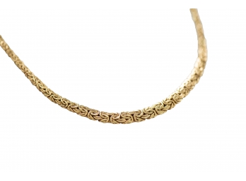 Very Beautiful 14k Gold Necklace With Byzantine Chain Design Weighs 10.59 Grams