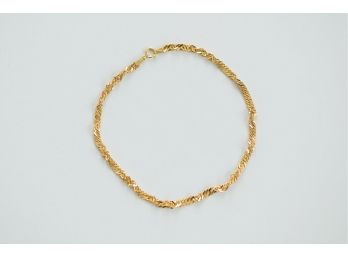 14k Milor Italian Gold Twisted Chain Anklet