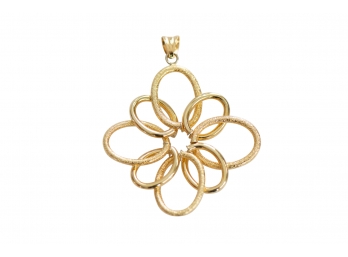 Stunning 18k Large Gold Pendant With Overlay Design