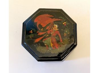 Beautiful Hand Painted Trinket Box Made In USSR