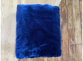 Beautiful & Large Blue 'mink' Velveteen Blanket From Korea