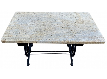 Heavy Granite Top Table On Old Sewing Machine Frame