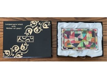 Lacquerware Inlaid With Mother Of Pearl Card Holder