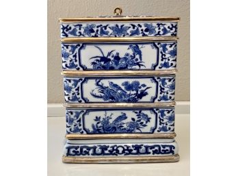 4 Compartment Ceramic Chinese Hand Painted Box