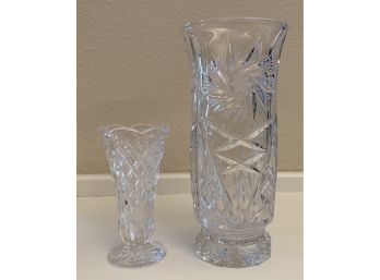 Pair Of Beautiful Ornate Glass Vases