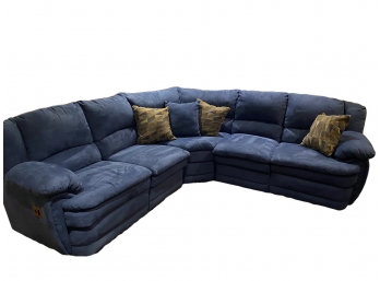Awesome Microfiber Blue Modular Sectional Sofa From Lane Furniture