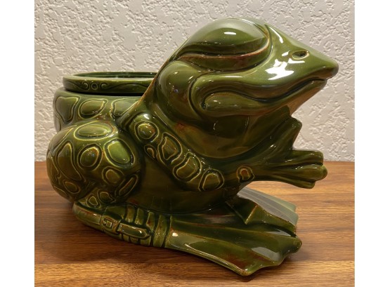 Ceramic Glazed 1976 Scioto Frog Planters