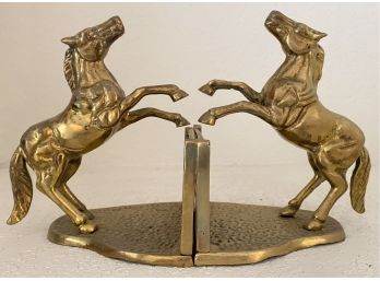 Solid Brass Horse Bookends