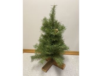 Vintage Small Christmas Tree With Wood Stand