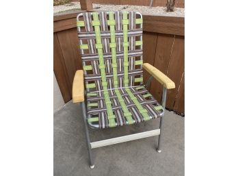 Vintage Aluminum Webbed Folding Lawn Chair