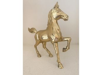 Mid Century Modern Large Solid Brass Horse Statue