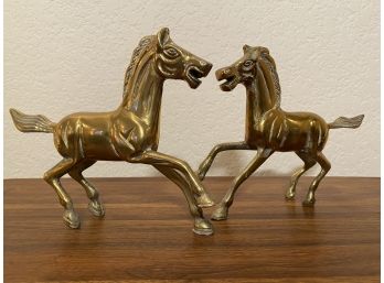 2 Medium Brass Horses