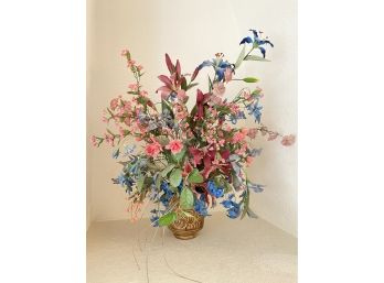 Faux Flower Arrangement With Beautiful Pot Vase