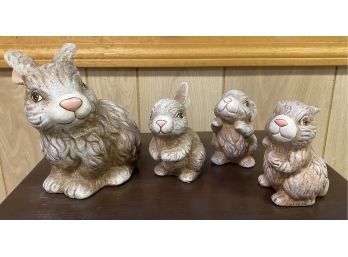 4 Ceramic Rabbits