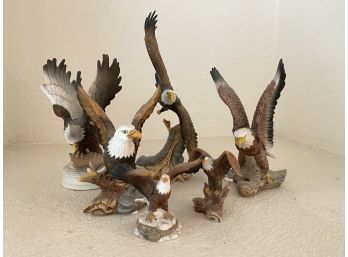 Grouping Of Bold Eagle Figurines