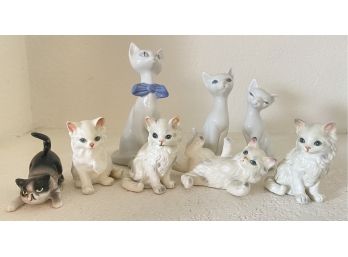 Grouping Of Porcelain And Ceramic Cat Figurines