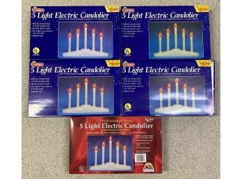 Lot Of 5 Electric 5 Light Candoliers