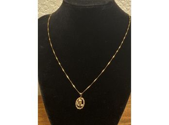 14K Necklace W/ Gold Pendant