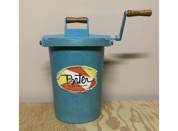 Vintage 4 Qt. Porter Hand Operated Ice Cream Maker