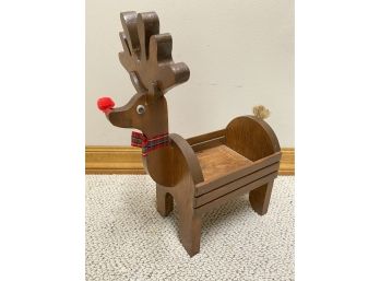 Vintage Rudolph The Red Nose Reindeer Wood Stand