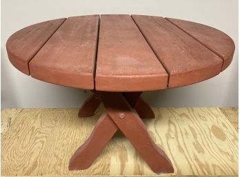 Round Outdoor Wood Table