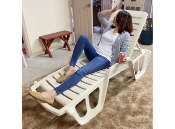 White Plastic Lounge Chair