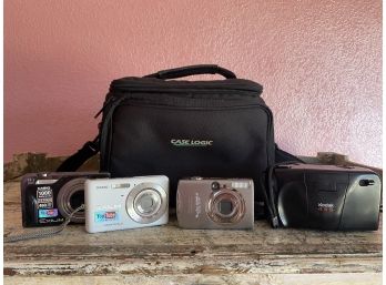 Great Grouping Of Digital Cameras And Case Logic Soft Case